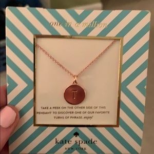 BRAND NEW Kate spade Rose Gold” T” necklace